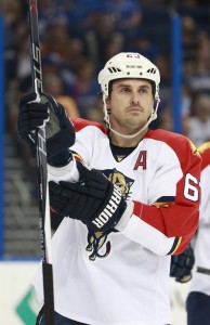 Sep 25, 2015; Tampa, FL, USA; Florida Panthers center Dave Bolland (63) during the second period at Amalie Arena. Mandatory Credit: Kim Klement-USA TODAY Sports