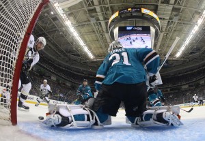 Jun 12, 2016; San Jose, CA, USA; San Jose Sharks goalie <a rel=