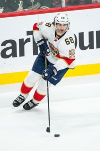 Dec 13, 2016; Saint Paul, MN, USA; Florida Panthers forward Jaromir Jagr (68) against the Minnesota Wild at Xcel Energy Center. The Wild defeated the Panthers 5-1. Mandatory Credit: Brace Hemmelgarn-USA TODAY Sports