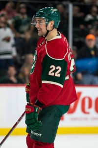 Dec 17, 2016; Saint Paul, MN, USA; Minnesota Wild forward Nino Niederreiter (22) against the Arizona Coyotes at Xcel Energy Center. The Wild defeated the Coyotes 4-1. Mandatory Credit: Brace Hemmelgarn-USA TODAY Sports