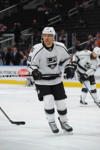 Mar 20, 2017; Edmonton, Alberta, CAN; Los Angeles Kings right winger Jarome Iginla (88) is seen out on the ice during the pre game warm-up as they get set to play against the Edmonton Oilers before the first period at Rogers Place.  Mandatory Credit: Walter Tychnowicz-USA TODAY Sports