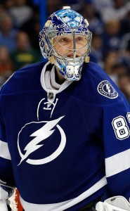 Mar 9, 2017; Tampa, FL, USA; Tampa Bay Lightning goalie Andrei Vasilevskiy (88) against the Minnesota Wild during the second period at Amalie Arena. Mandatory Credit: Kim Klement-USA TODAY Sports