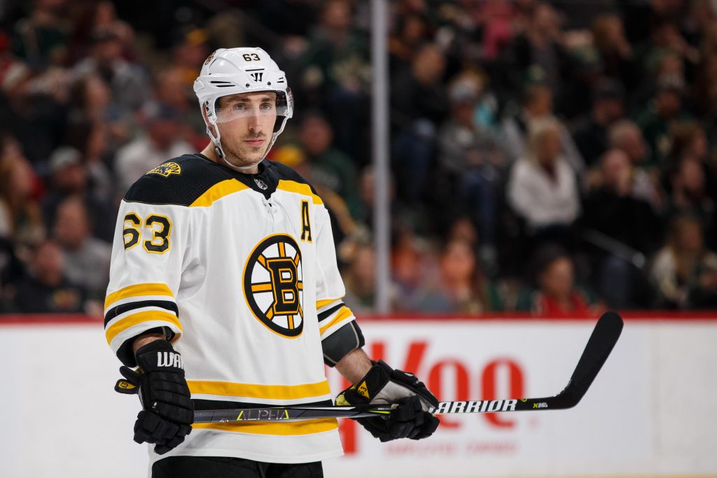 Patrice Bergeron, Brad Marchand share emotional moment after Panthers  eliminate Bruins