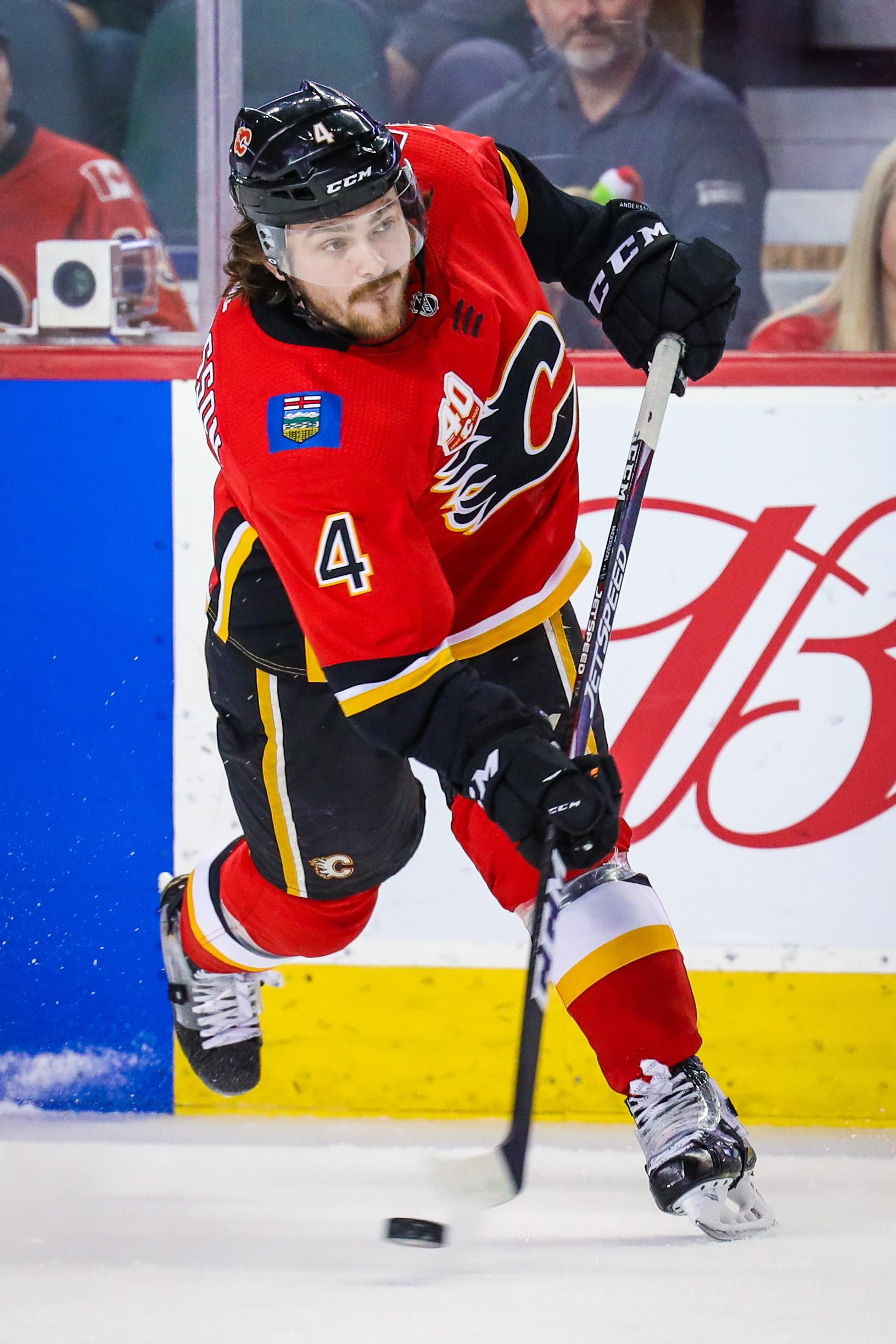 Rasmus Andersson Signed Calgary Flames Shooting 8x10 Photo - NHL