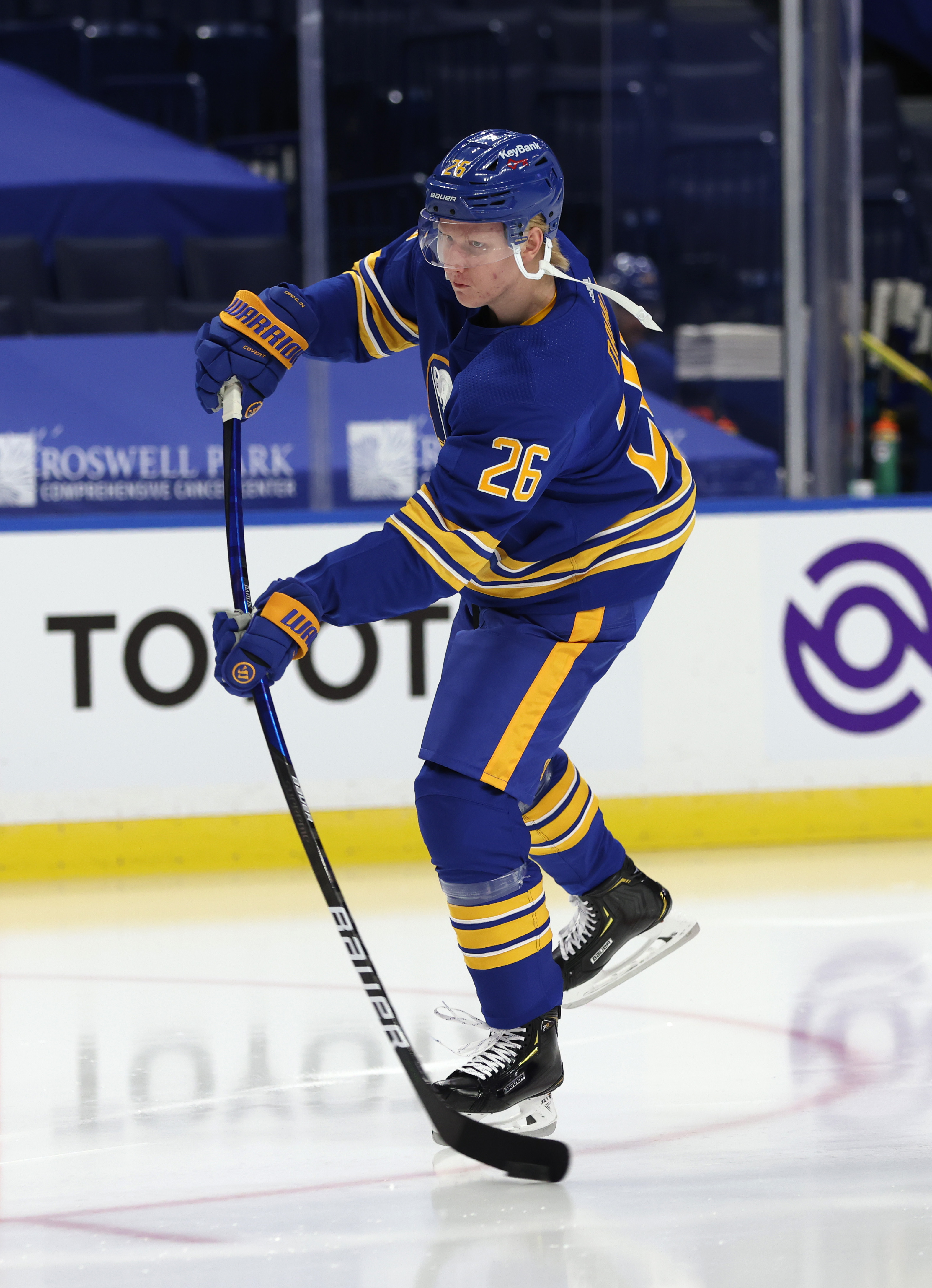 Sam Reinhart Buffalo Sabres Unsigned Blue Jersey Skating vs. Washington Capitals Photograph