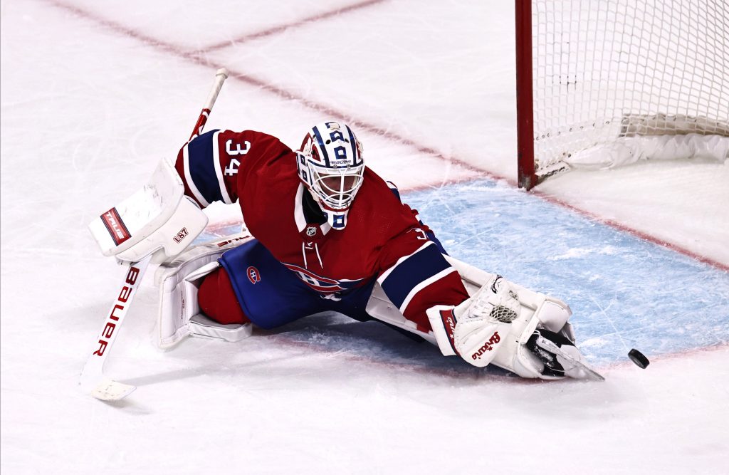 Cole Caufield Montreal Canadiens Unsigned First Stanley Cup Playoffs Goal  Photograph