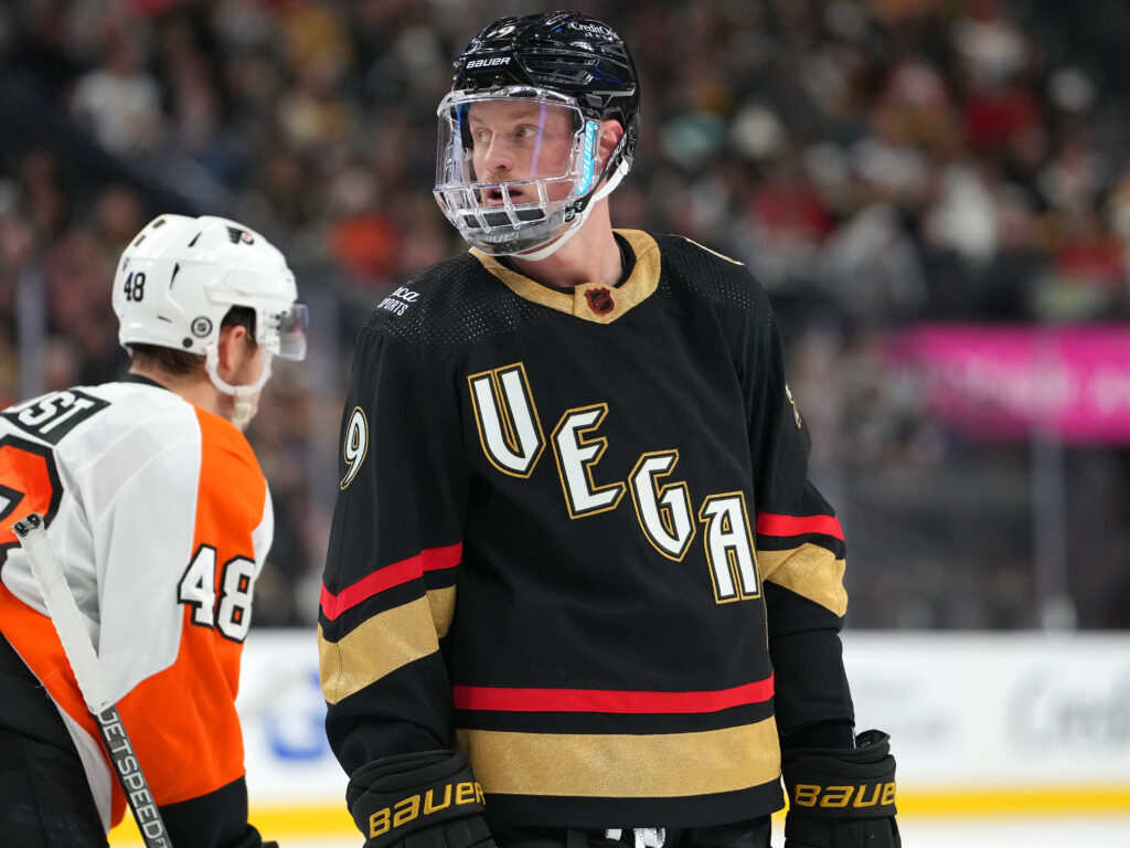 Jack Eichel of the Vegas Golden Knights wears a specialty warmup News  Photo - Getty Images